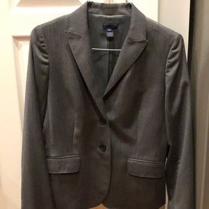 J Crew Super 120s Pinstripe Wool Blue Gray Blazer Career Women 8T